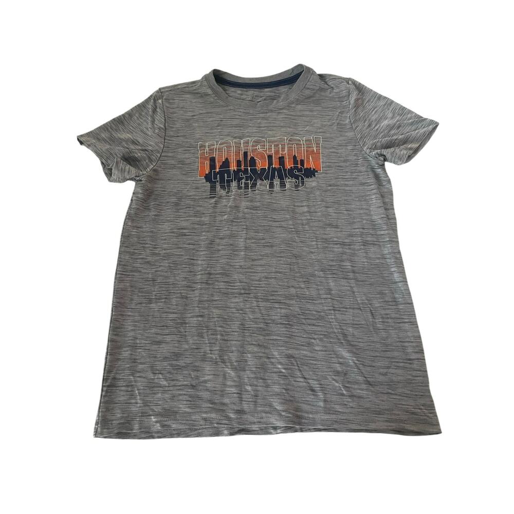 BCG Boys Gray Houston Texas Graphic Short Sleeve T-Shirt Youth Size Large